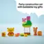 Party construction set with buildable toy gifts.