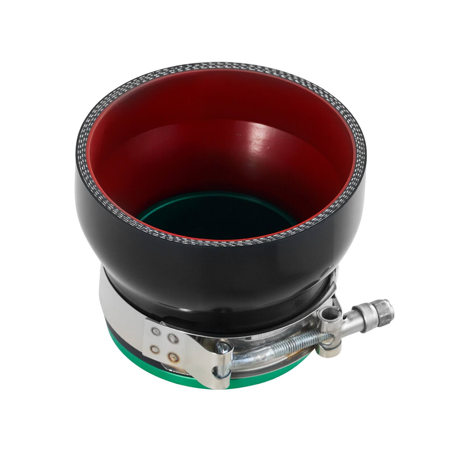 Alt View 5. VEVOR - Turbo Boost Leak Tester 4", 3" 6061 Aluminum End Cap, 0-30 PSI Adapter Gauge Range, Check Test Intake Charge Pipe - Black,Green.