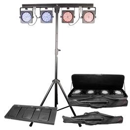 CHAUVET DJ - 4BAR USB DMX LED Wash Light System w/Tripod, Travel Bags & Footswitch - Black
