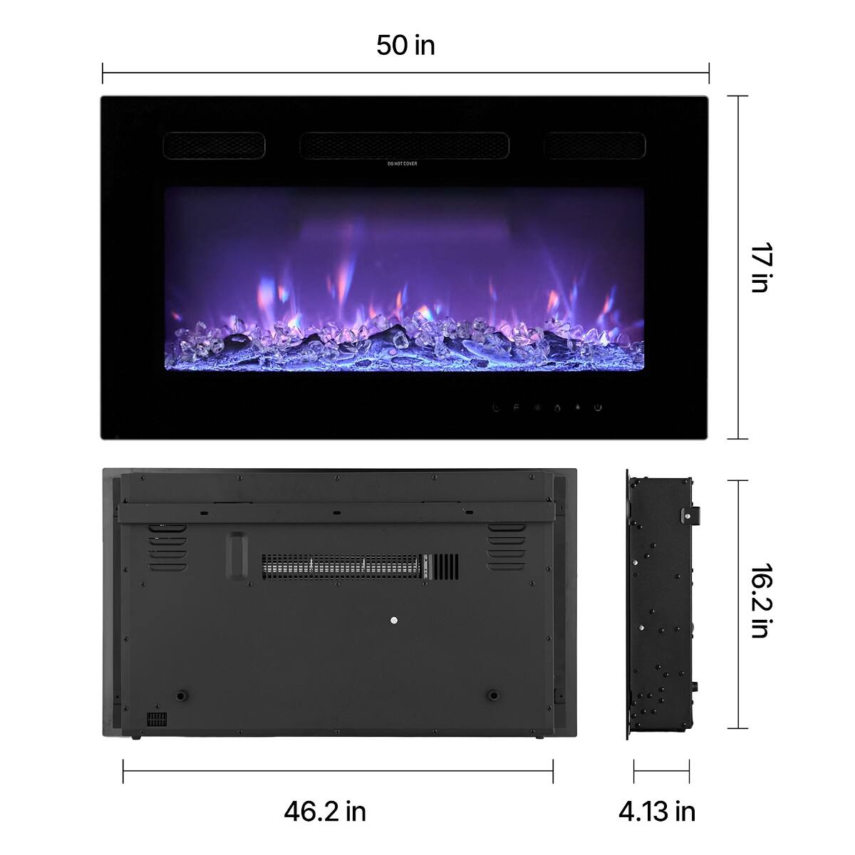 50 in  
17 in  
16.2 in  
46.2 in  
4.13 in