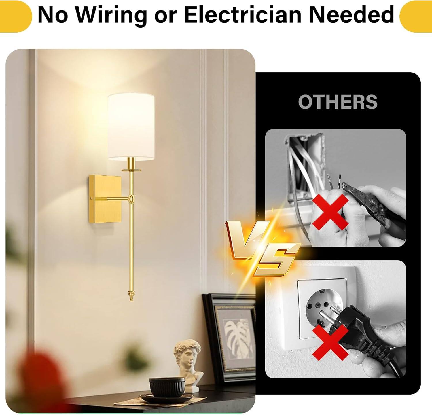 No Wiring or Electrician Needed

OTHERS

VS