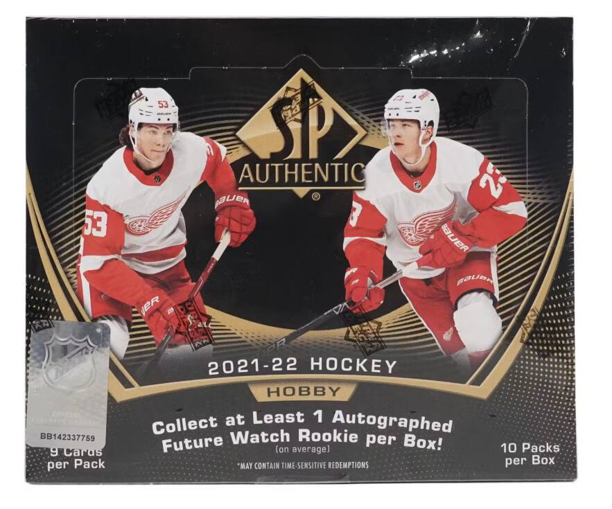 53  
53  
P AUTHENTIC GAUER 3  
23 BAUER  
OFFICIAL BB142337759 9 Cards per Pack  
BAUER VER 2021-22 HOCKEY HOBBY at Least 1 Autographed Collect Future Watch Rookie per Box! (on average) 10 Packs REDEMPTIONS per Box *MAY CONTAIN TIME-SENSITIVE