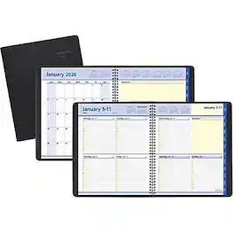AT-A-GLANCE - 2026 QuickNotes 8" x 10" Weekly & Monthly Appointment Book, Faux Leather Cover - Black