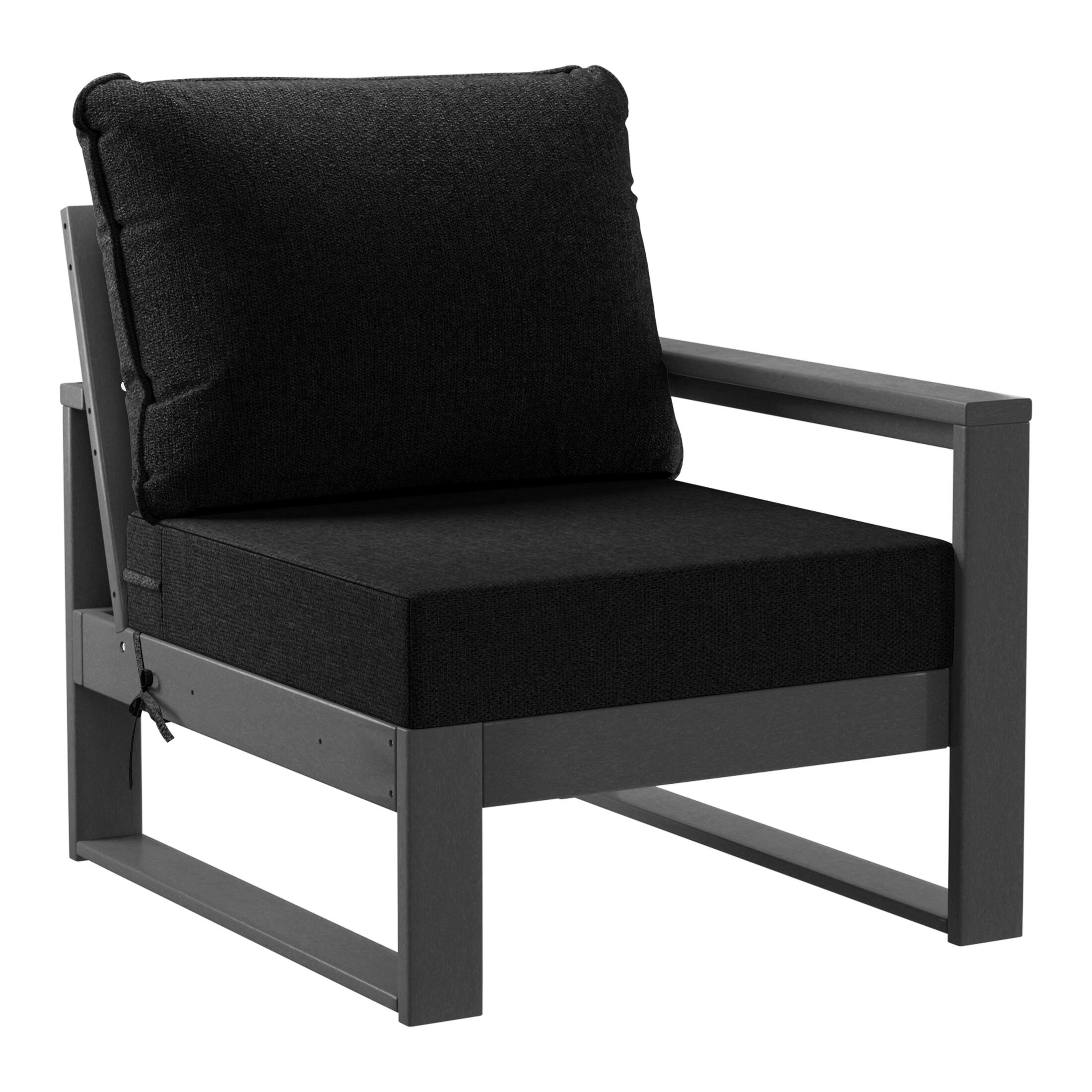 Alt View 1. WestinTrends - WestinTrends Montara Outdoor 4-Piece HDPE L-Shaped Modular Patio Sofa Furniture Set - Black.