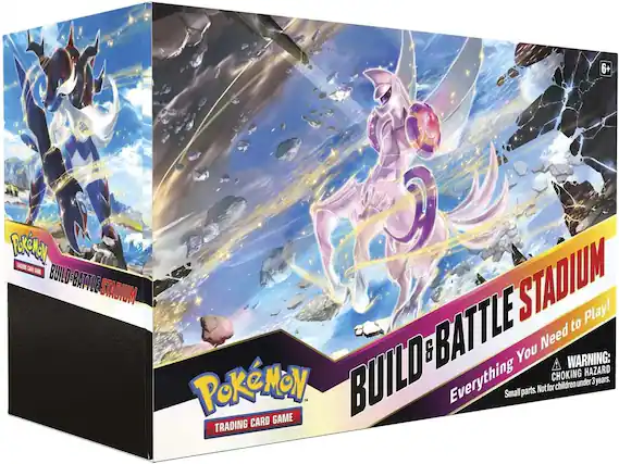 6+ BRCN TA0N CA - BUILD & BATTLE STADIUM
POKÉMON TRADING CARD GAME
Everything You Need to Play!
WARNING: CHOKING HAZARD
Small parts. Not for children under 3 years.