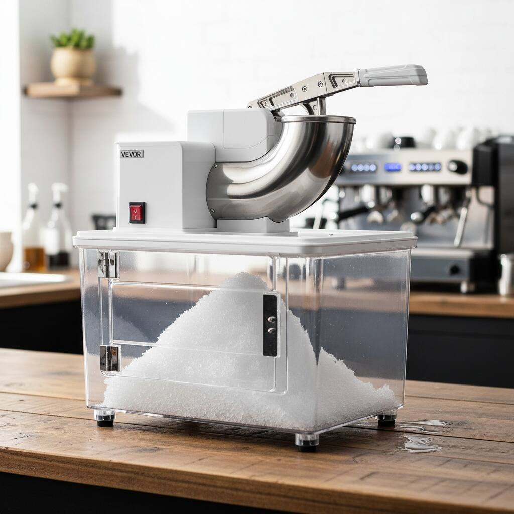 Back. Forest'nSky - Commercial Ice Crusher - 661 lb/h, 350W 4-Blade 1400RPM, 11 Gal Storage, White - White.