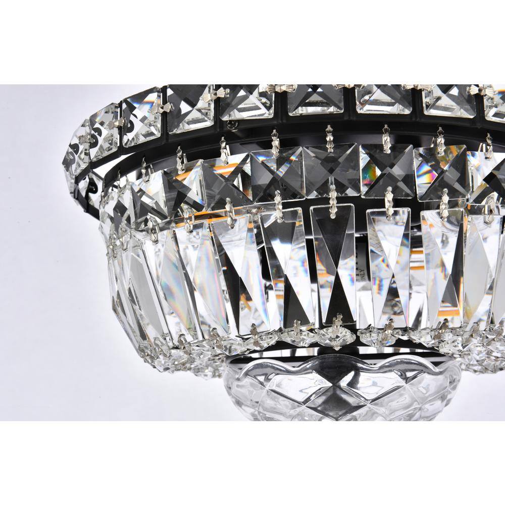 Alt View 1. Elegant Lighting - Tranquil 10 inch black flush mount - Black And Clear.