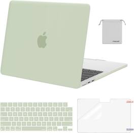 mosiso - Case for 13-inch MacBook Air M5 A3449 M4 A3240 M3 A3113 M2 A2681 with Keyboard Cover Screen Protector and Pouch - Sage Green