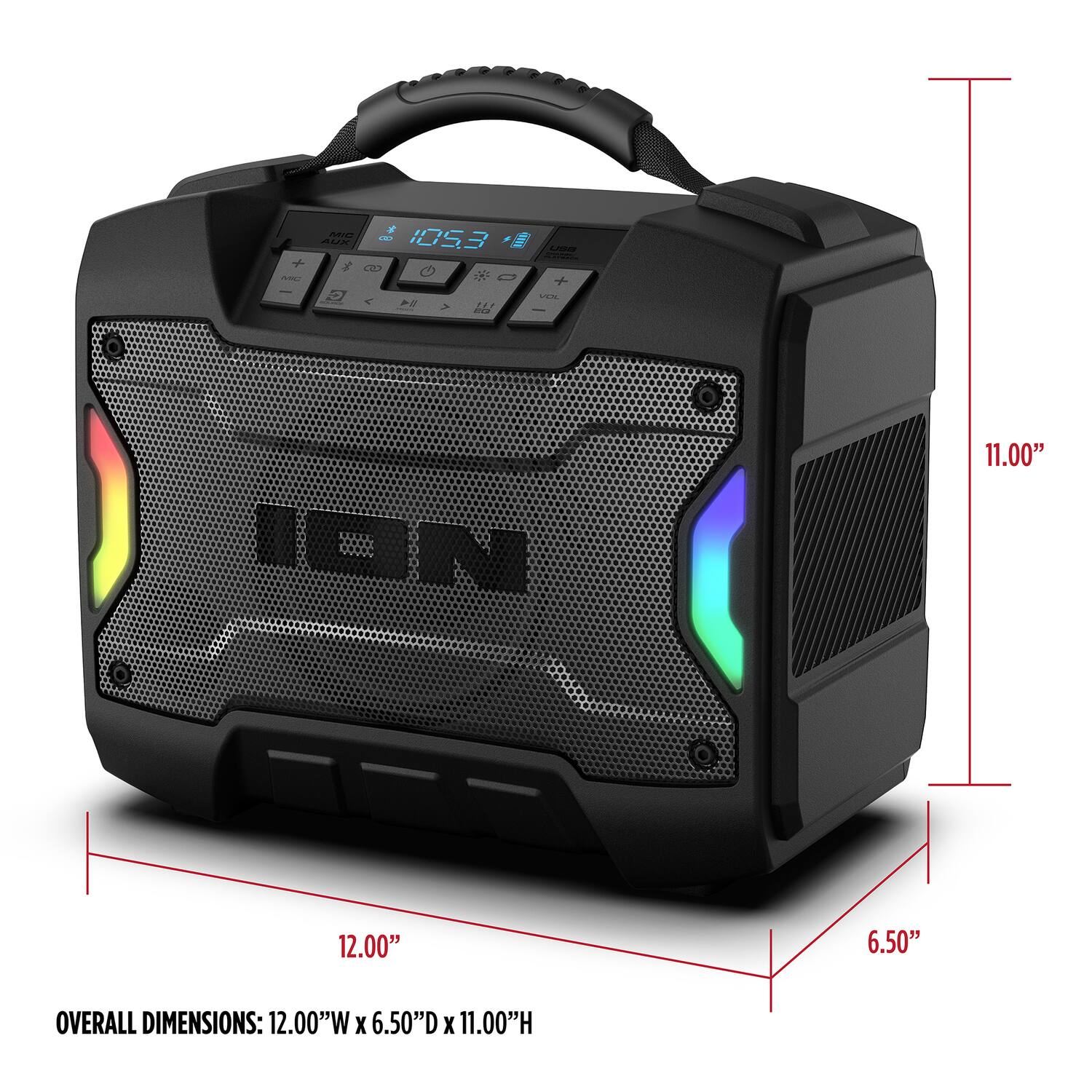 OVERALL DIMENSIONS: 12.00"W x 6.50"D x 11.00"H