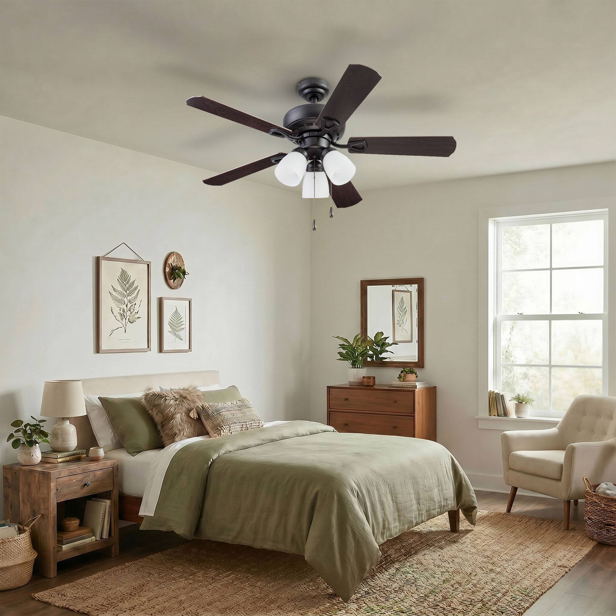 Alt View 7. Portage Bay - Portage Bay Miller Park Ceiling Fan w/ 5 Reversible Blades & Motor, 44", Bronze - Bronze.