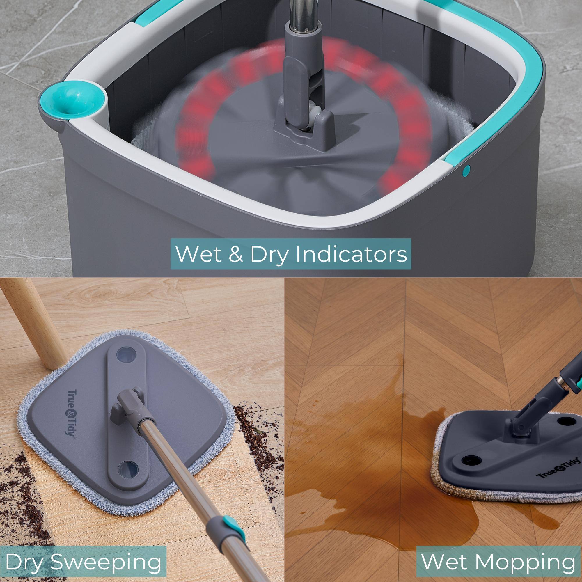 Wet & Dry Indicators  
Dry Sweeping  
Wet Mopping