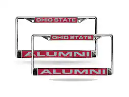 Rico Industries - Ohio State Buckeyes Alumni Chrome Metal Laser Cut License Plate Frame - Set of 2 - Multi