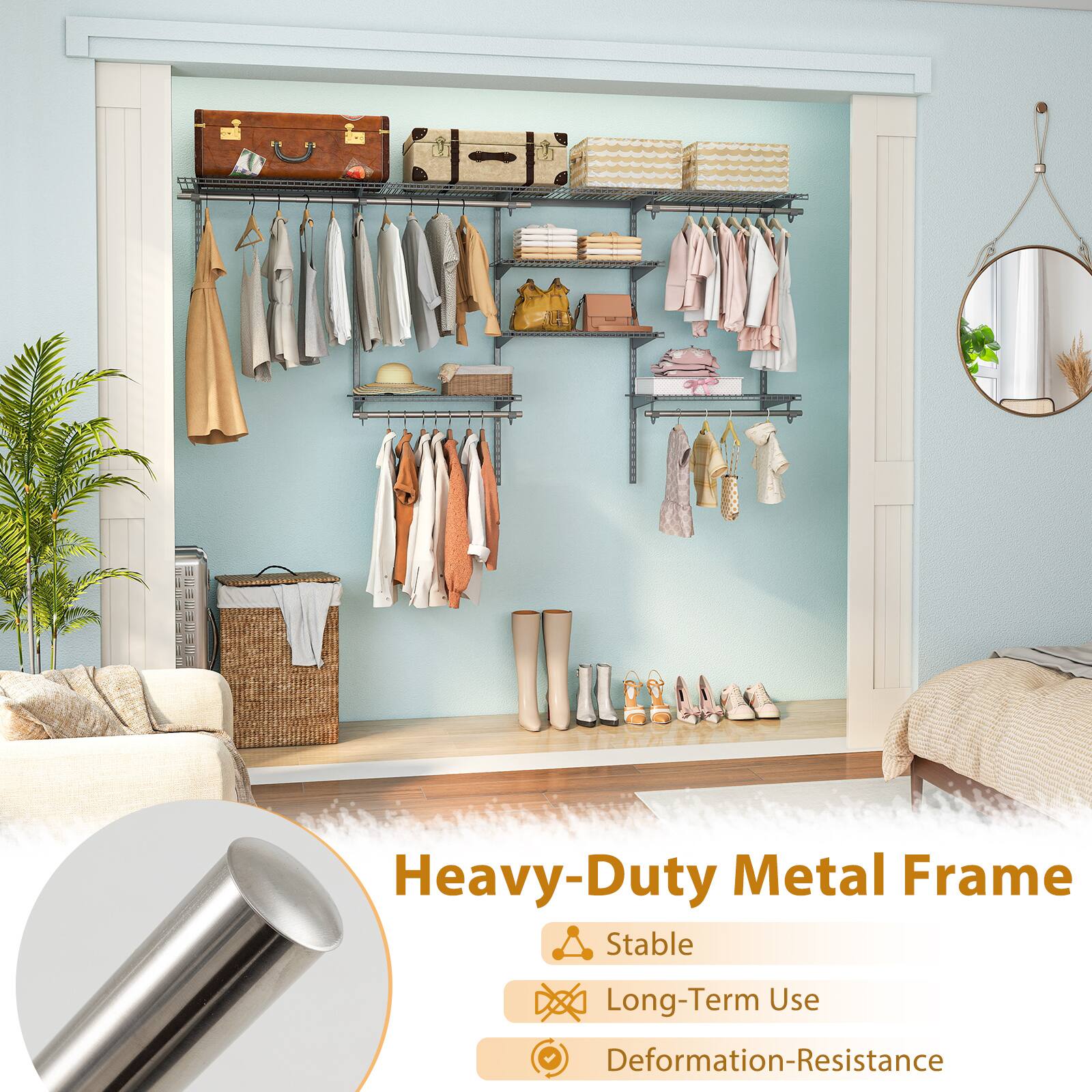 Heavy-Duty Metal Frame  
- Stable  
- Long-Term Use  
- Deformation-Resistance
