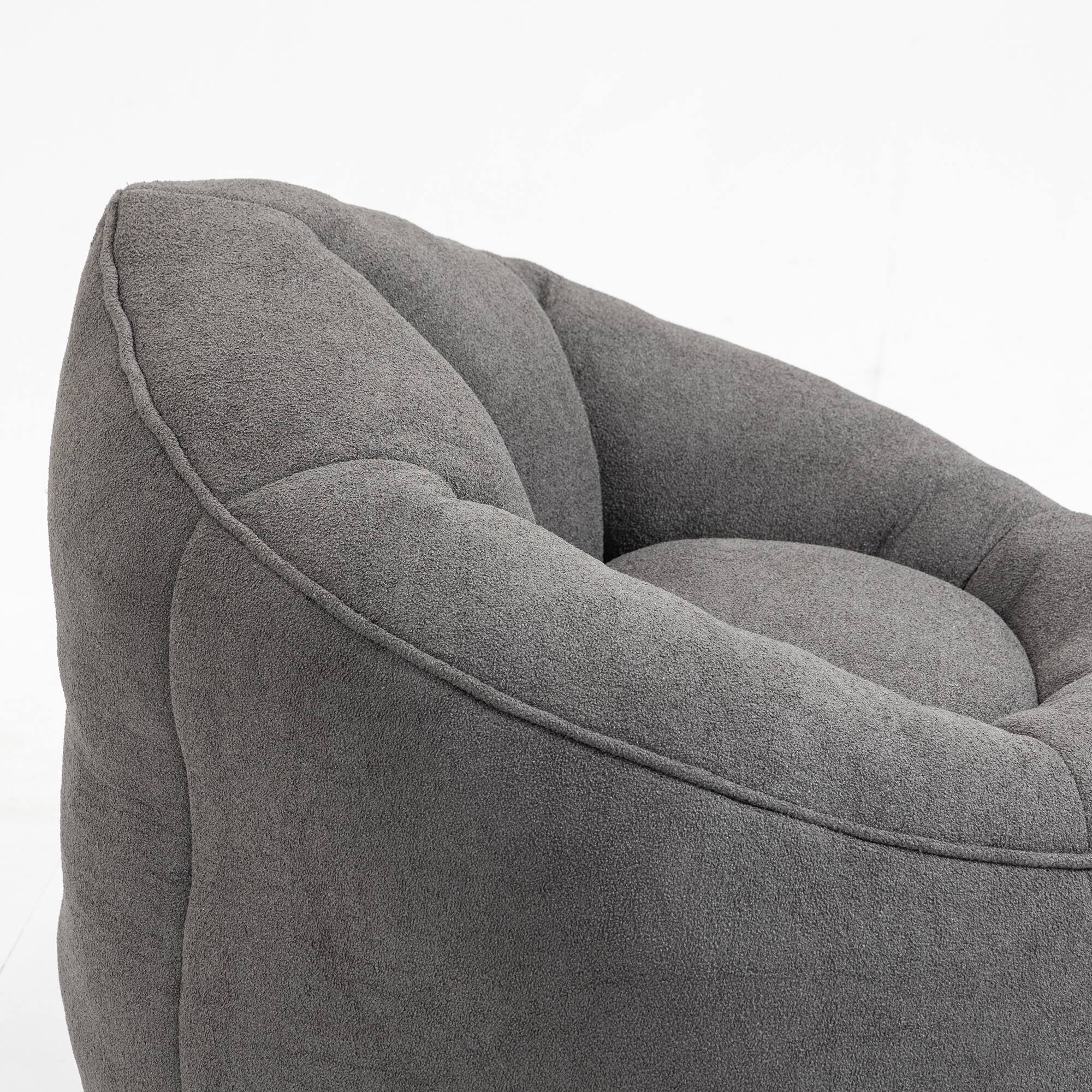 Alt View 6. GOODSILO - Premium Microfiber Bean Bag Sofa Chair with Detachable Footrest for Ultimate Comfort and Relaxation - Grey.