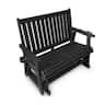 Fortune Candy - HIPS Patio Glider with Cup Holders, Sturdy & Durablel, All-Weather Resistant, for Outdoor, Porch, Patio(2-Seater) - Carbon Black