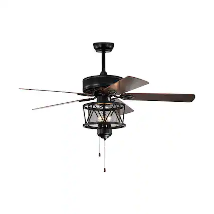 Front. Costway - Costway 50'' Ceiling Fan with Lights Reversible Blades w/ Pull Chain Control Living Room - Black.