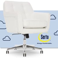 Serta - Ashland Bonded Leather & Memory Foam Home Office Chair - White - Front_Zoom