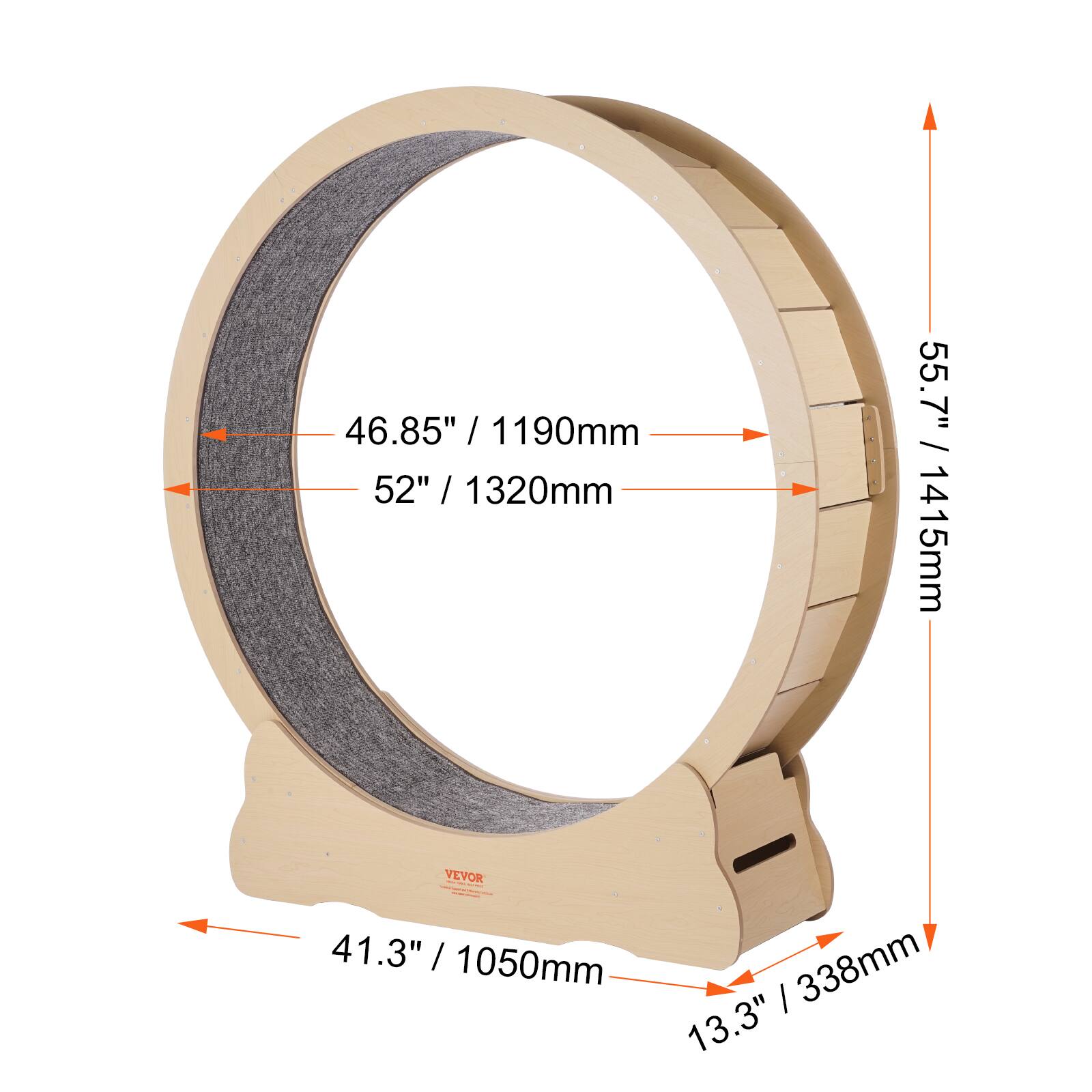 - 46.85" / 1190mm
- 52" / 1320mm
- 55.7" / 1415mm
- 41.3" / 1050mm
- 13.3" / 338mm