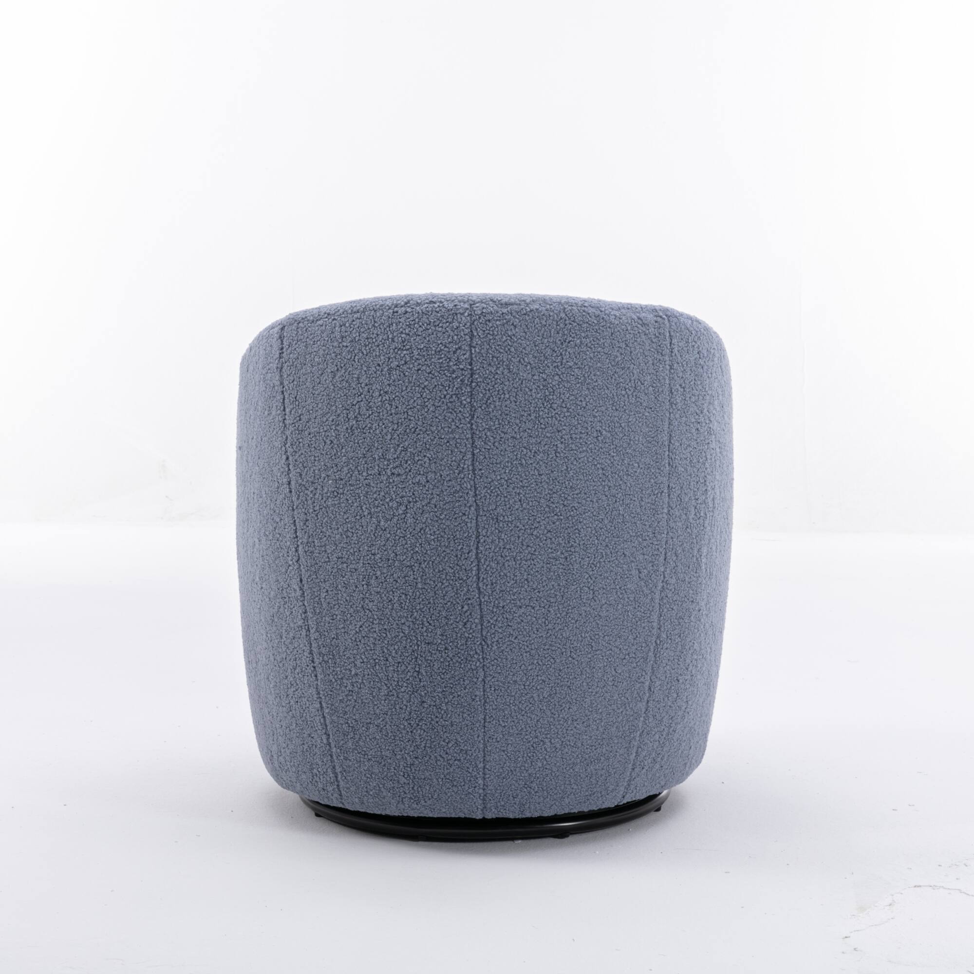 Alt View 5. GOODSILO - Plush Swivel Accent Armchair with Ergonomic Design and 360-Degree Rotation for Modern Interiors - Light Blue.