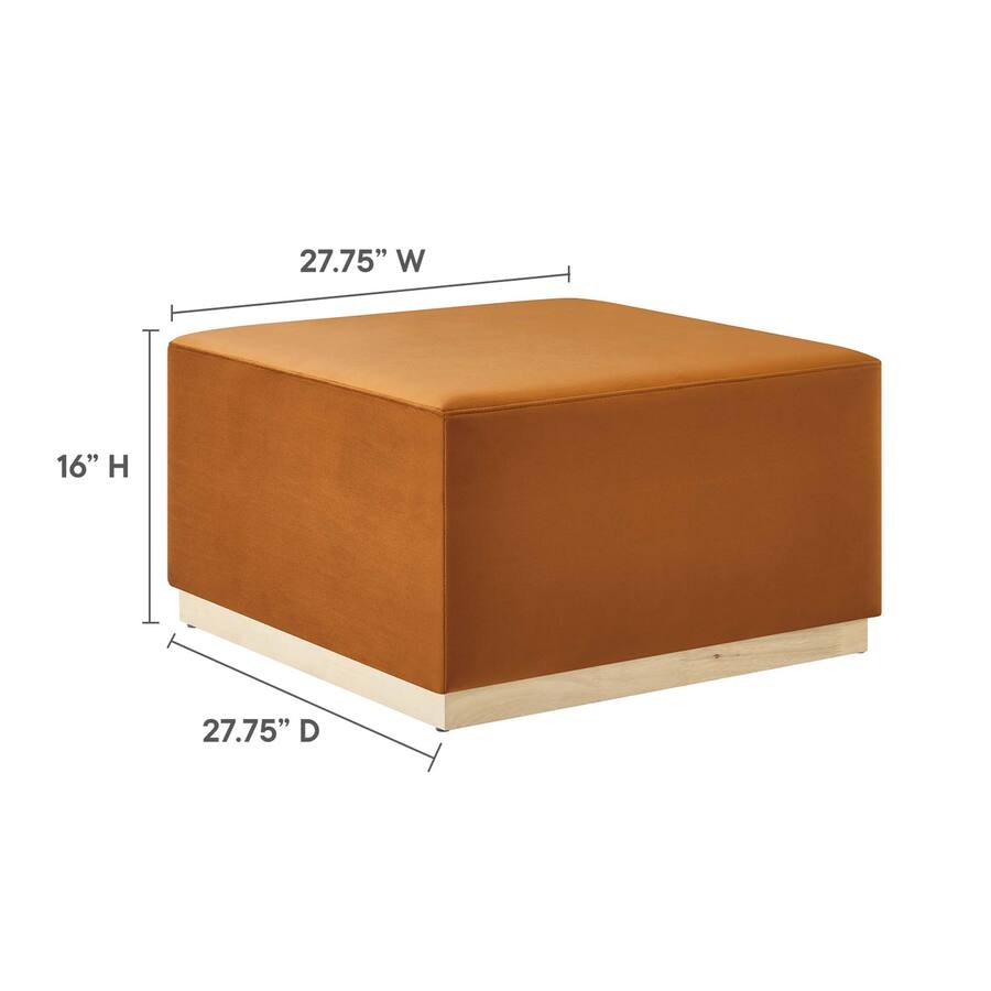 Tilden Large 28" Square Performance Velvet Upholstered Ottoman by ...