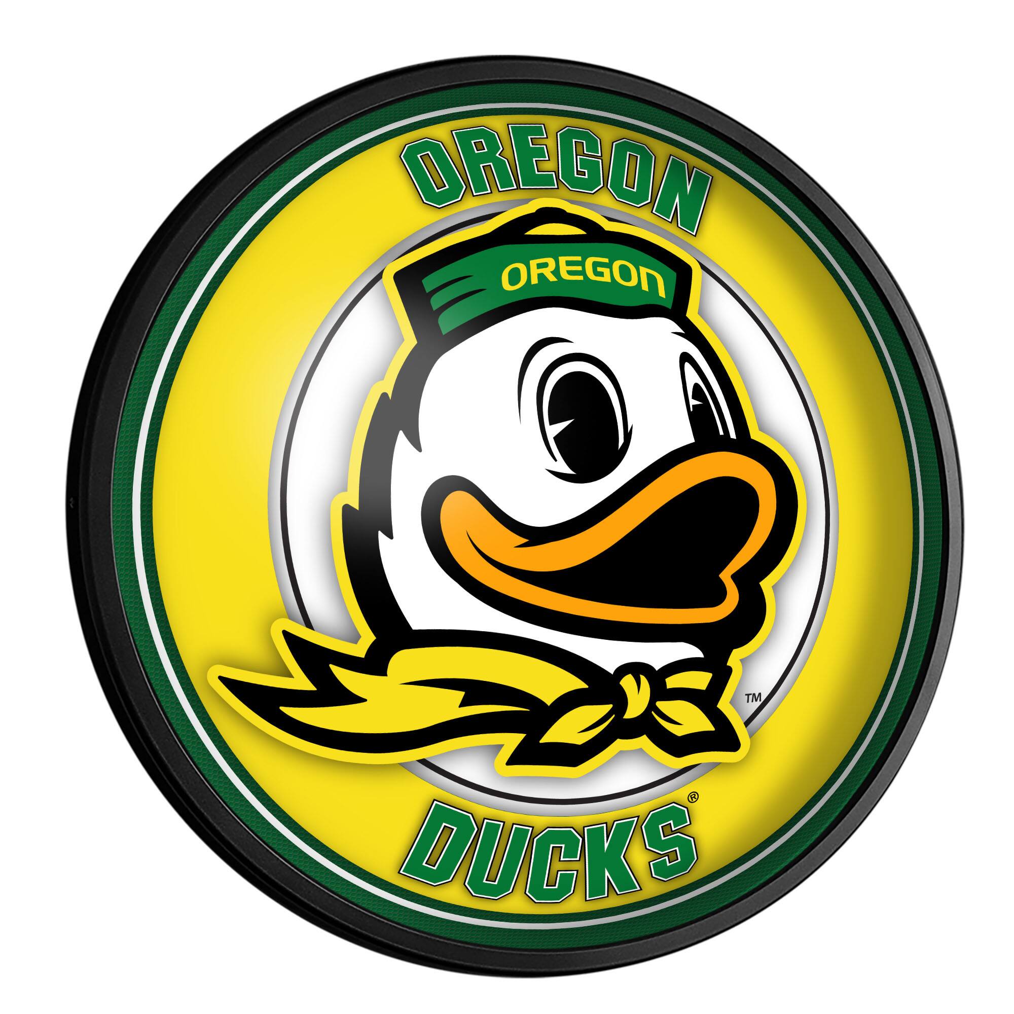 Oregon Ducks 18'' Round Slimline Illuminated Wall Sign