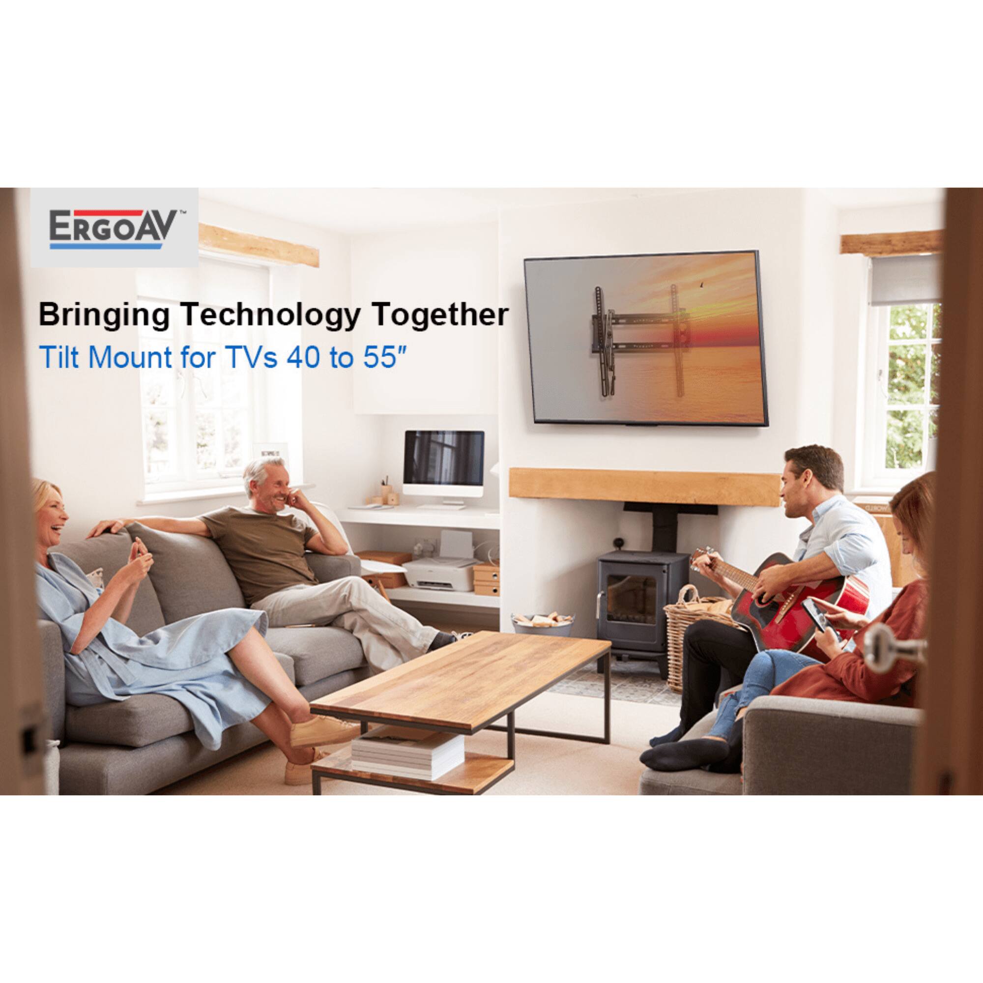 ERGOAV Bringing Technology Together Tilt Mount for TVs 40 to 55"