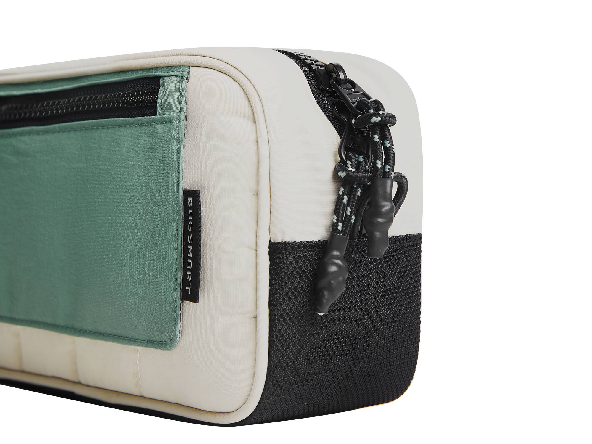 Alt View 3. Bagsmart - Paz 2L Waterproof Dopp Kit, Quilted Travel Toiletry Bag with Multiple Compartments for Travel & Daily Use - Celadon.