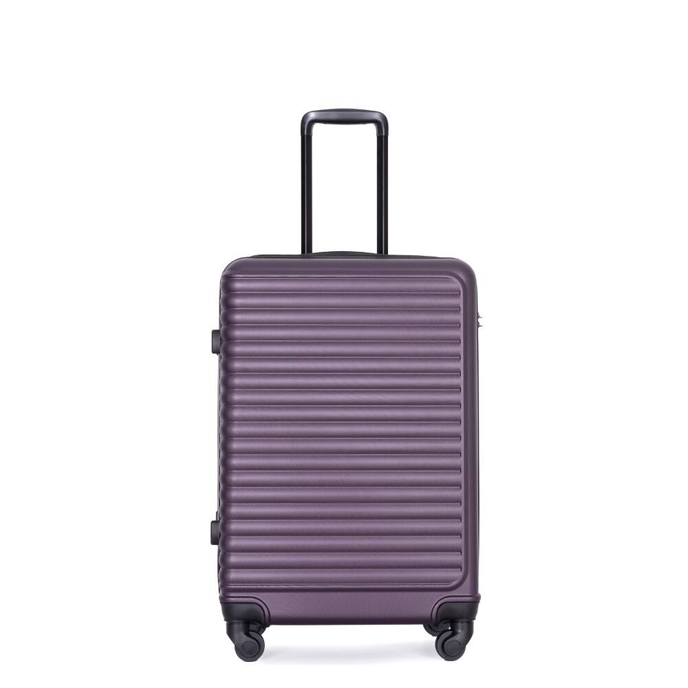Angle. Ropilly - Ropilly 3 Piece Luggage Set Purple ABS Hardshell Suitcase with Wheels - Purple.