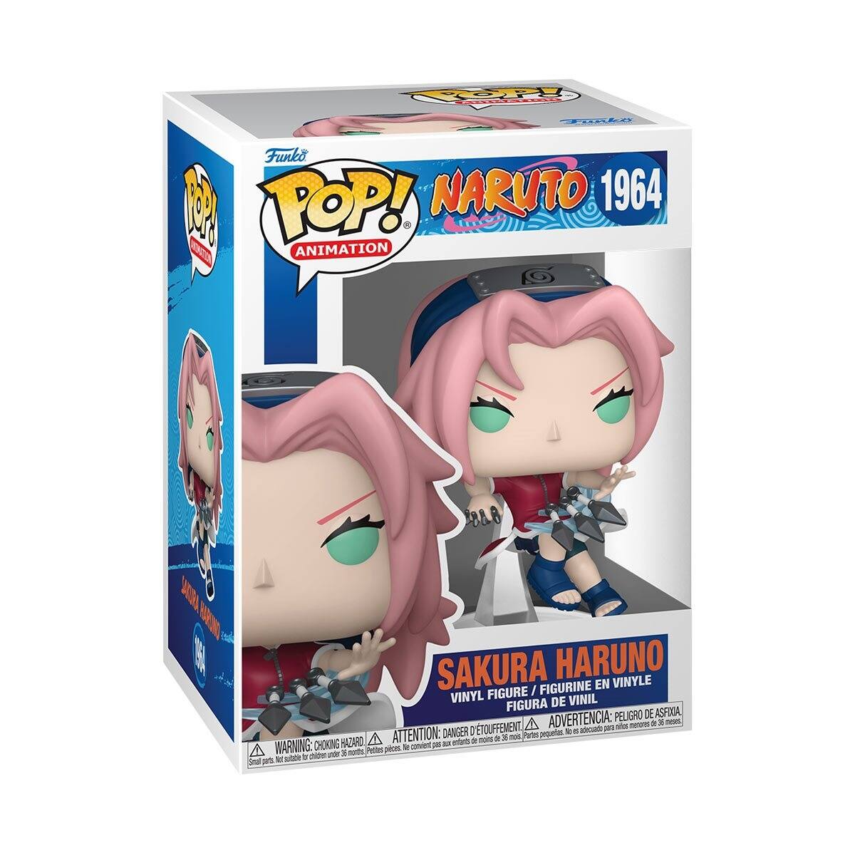 Funko  
POP!  
ANIMATION  

NARUTO  
1964  

SAKURA HARUNO  
VINYL FIGURE / FIGURINE EN VINYLE / FIGURA DE VINIL  

WARNING: CHOKING HAZARD.  
ATTENTION: PELIGRO DE ASFIXIA / ADVERTENCIA: PEQUEÑOS OBJETOS.  
Small parts. Not for children under 3 years.  
Pequeños objetos. No apto para niños menores de 3 años.