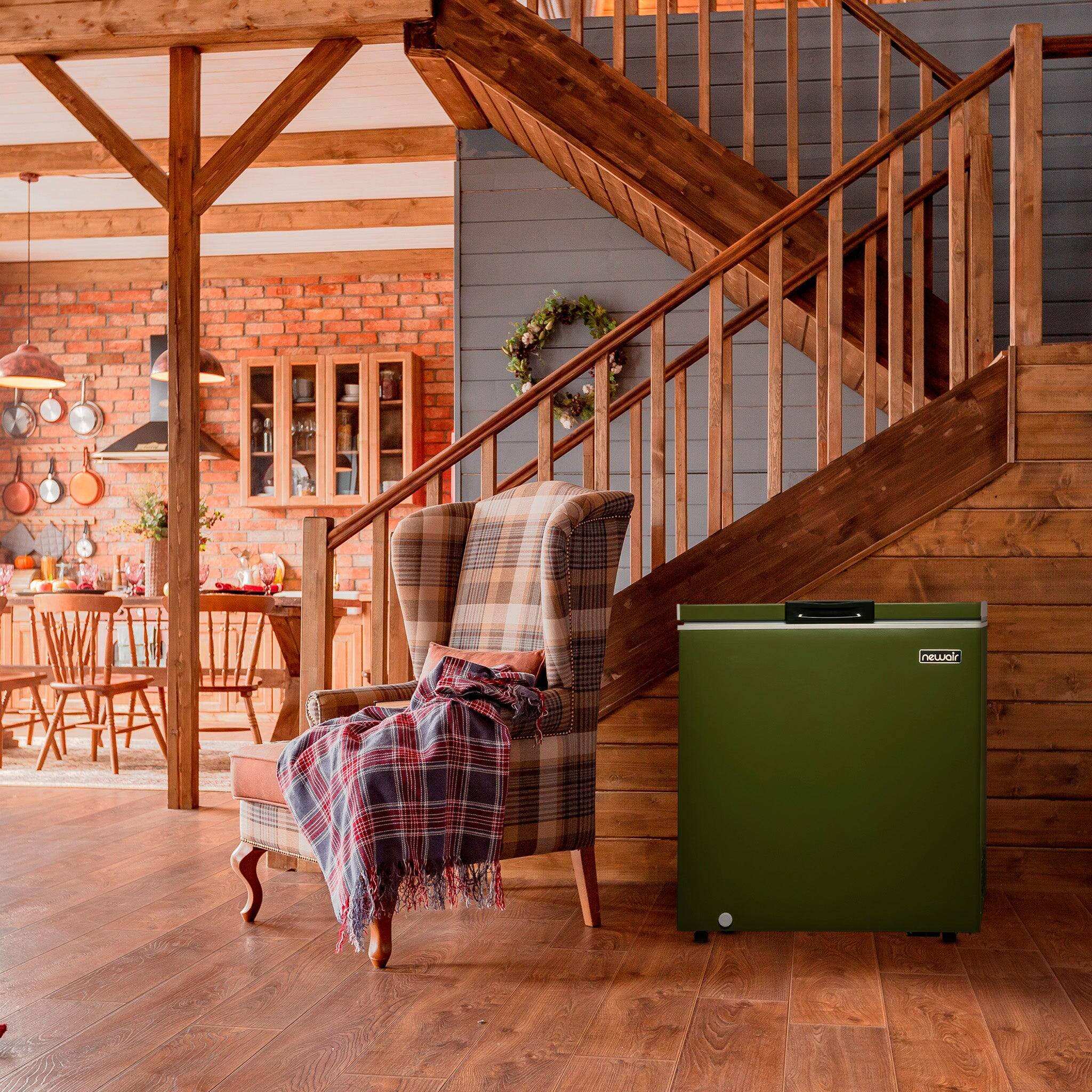 Alt View 10. NewAir - 5 Cu. Ft. Mini Deep Chest Freezer and Refrigerator,  Military Green with Digital Temperature Control - Olive Green.