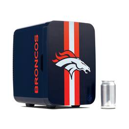 Ukonic NFL Denver Broncos 15-Can Mini Fridge 10L AC/DC Portable Refrigerator, Official Team Logo - Blue