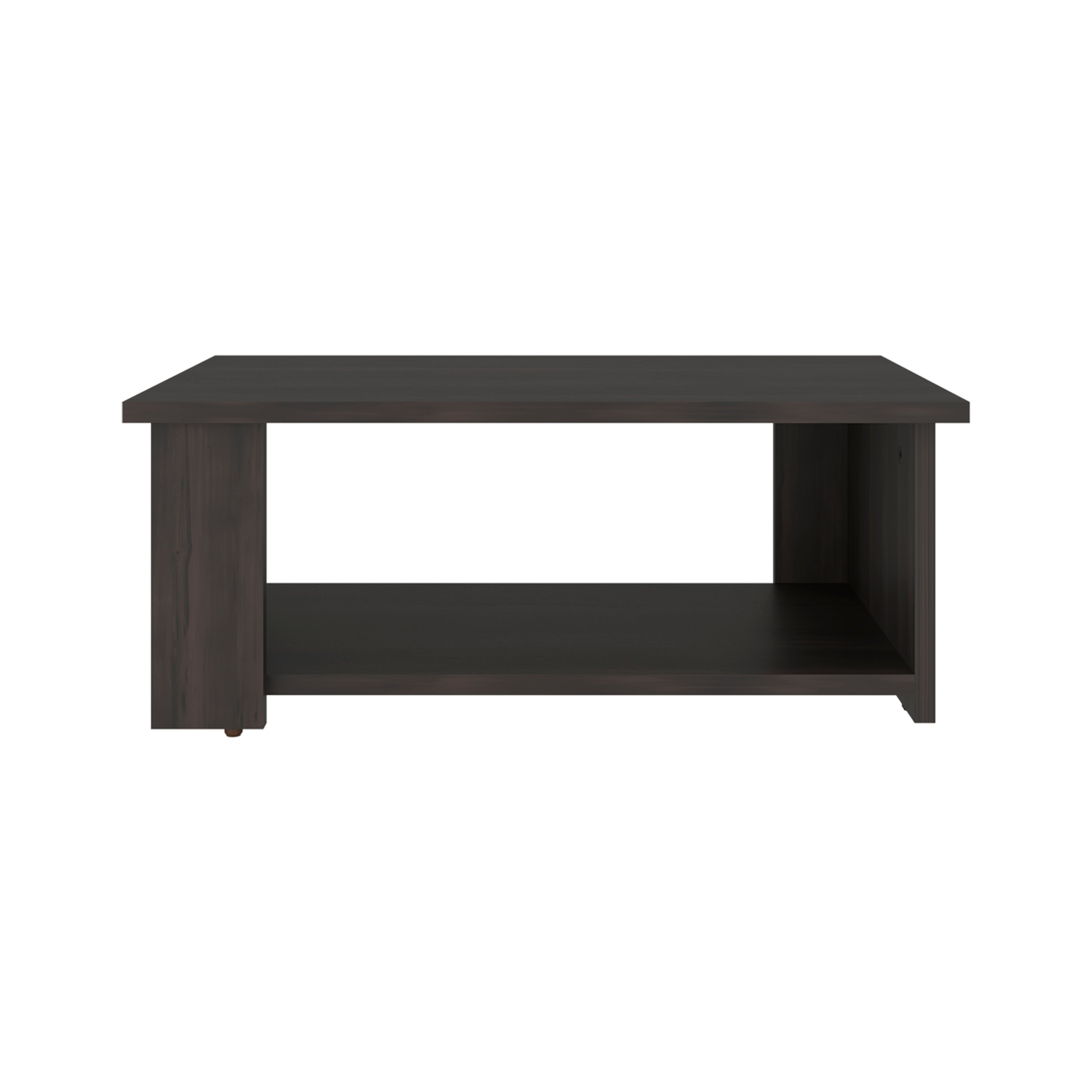 Alt View 1. TuHome - Tuhome Dago Modern Coffee Table with Open Storage Shelf, Rectangular Center Table for Living Room - Brown.