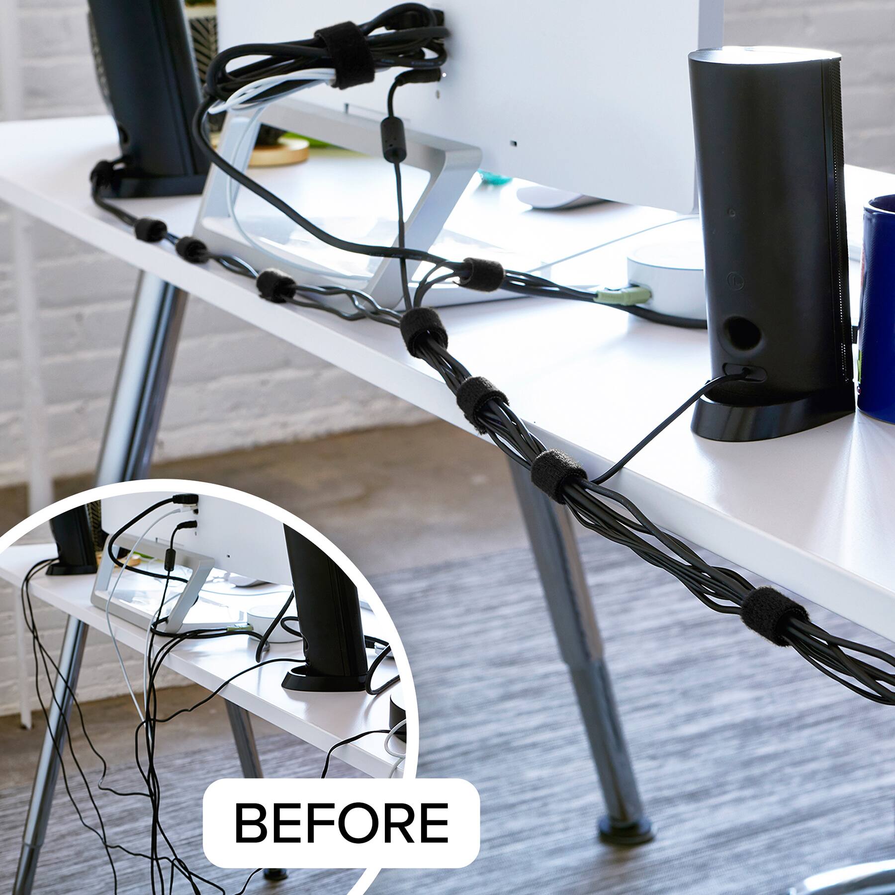 Alt View 3. Wrap-It Storage - Self-Gripping Perforated 12-foot x 0.75-inch  Hook & Loop Roll - Black.