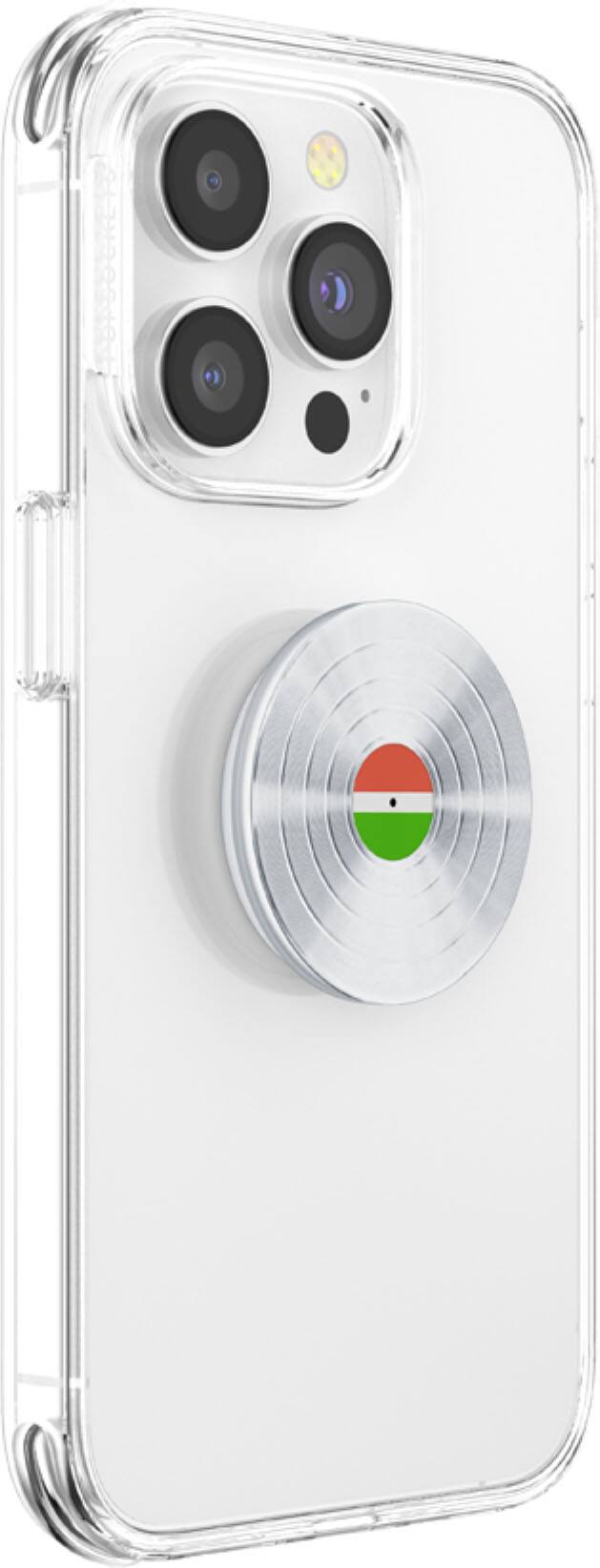 Angle. PopSockets - Adhesive PopGrip Universal Grip & Stand for Cell Phones - BS-45rom Silver.