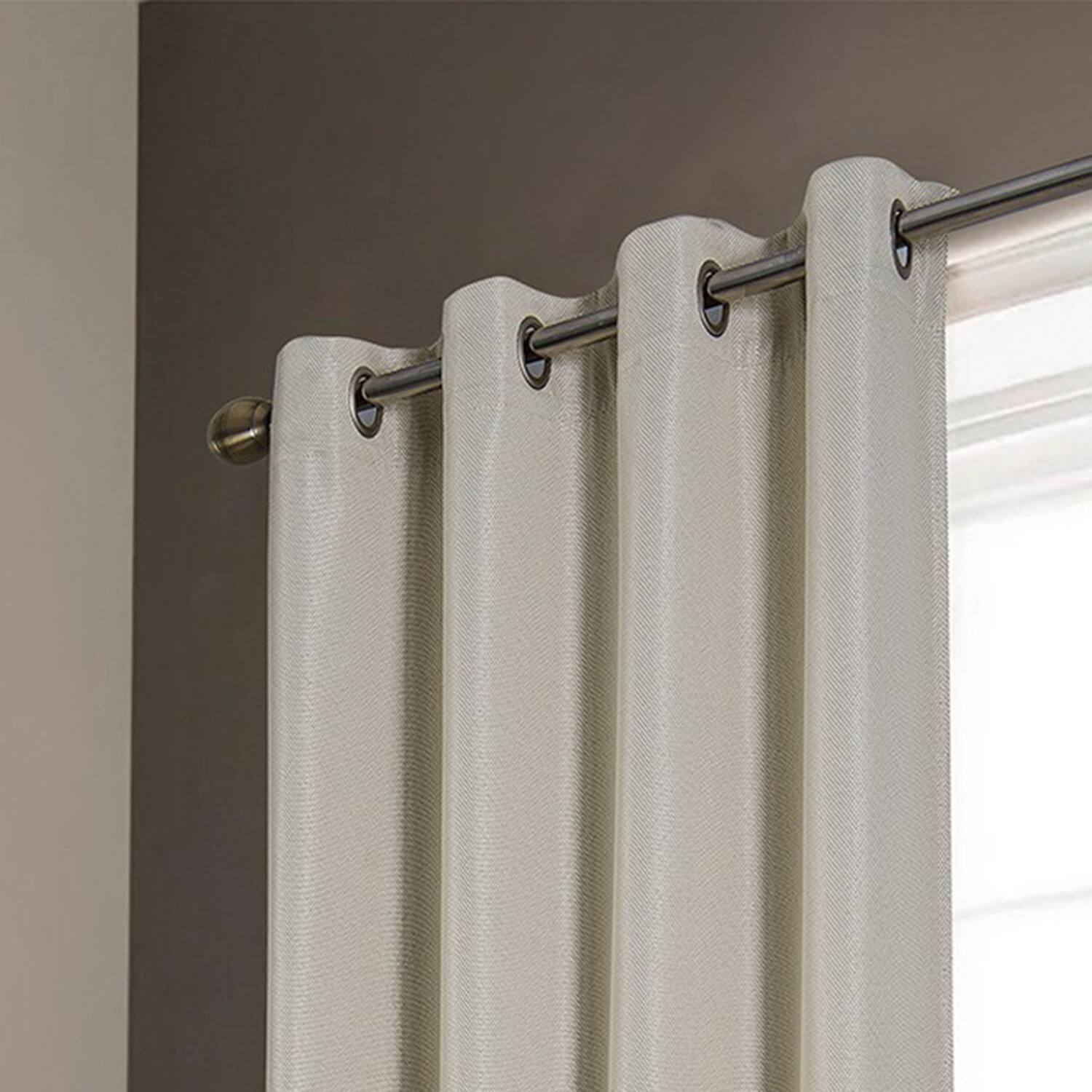 Angle. Olivia Gray - Oliva Gray Lucas Jacquard Blackout Grommet Panel - 52x84" Beige - Beige.