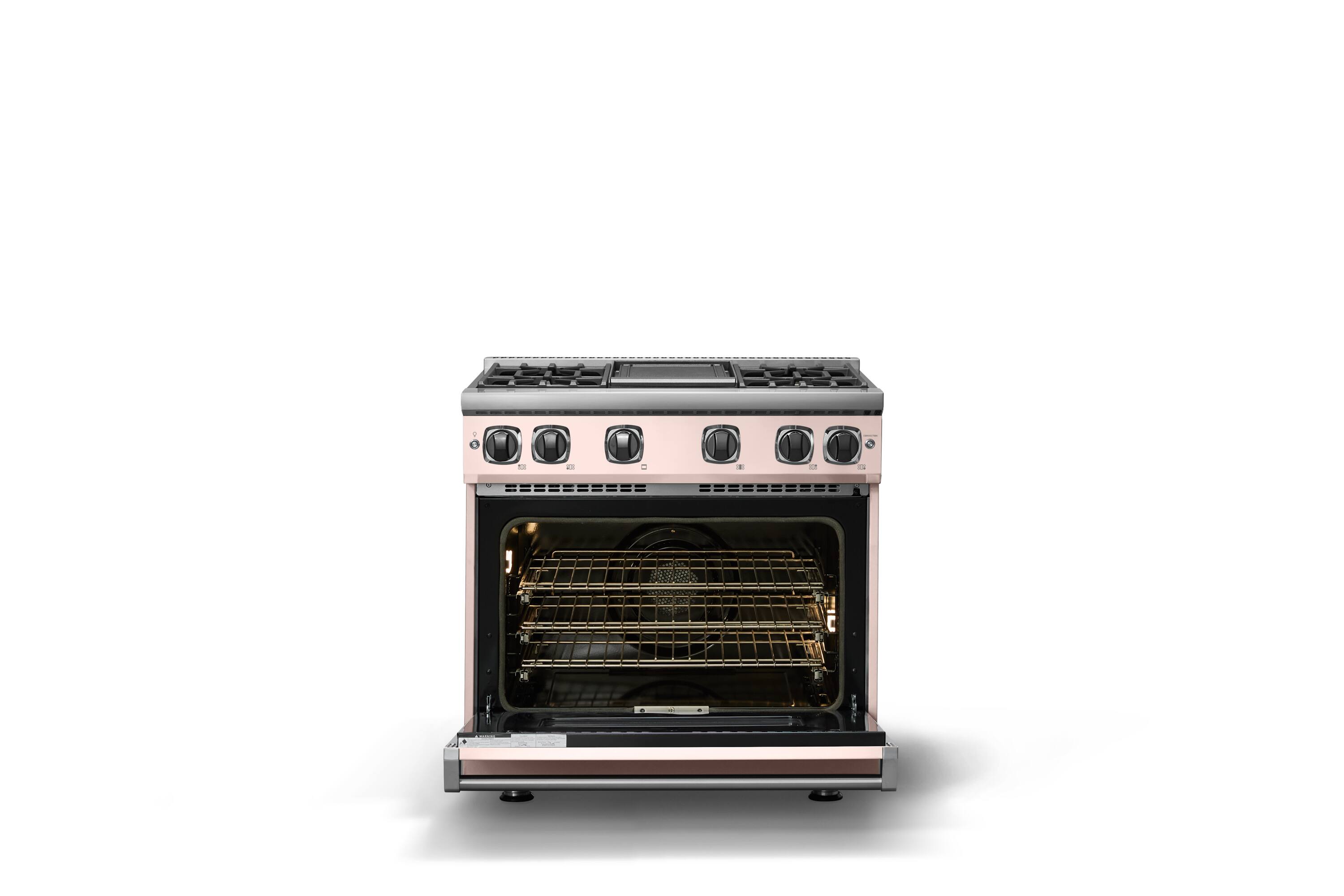 Alt View 1. Viking - Pro 7 Series 5.6 Cu. Ft. Freestanding Sealed 4 Burner LP Gas Convection Range/Griddle - Blush - Blush.