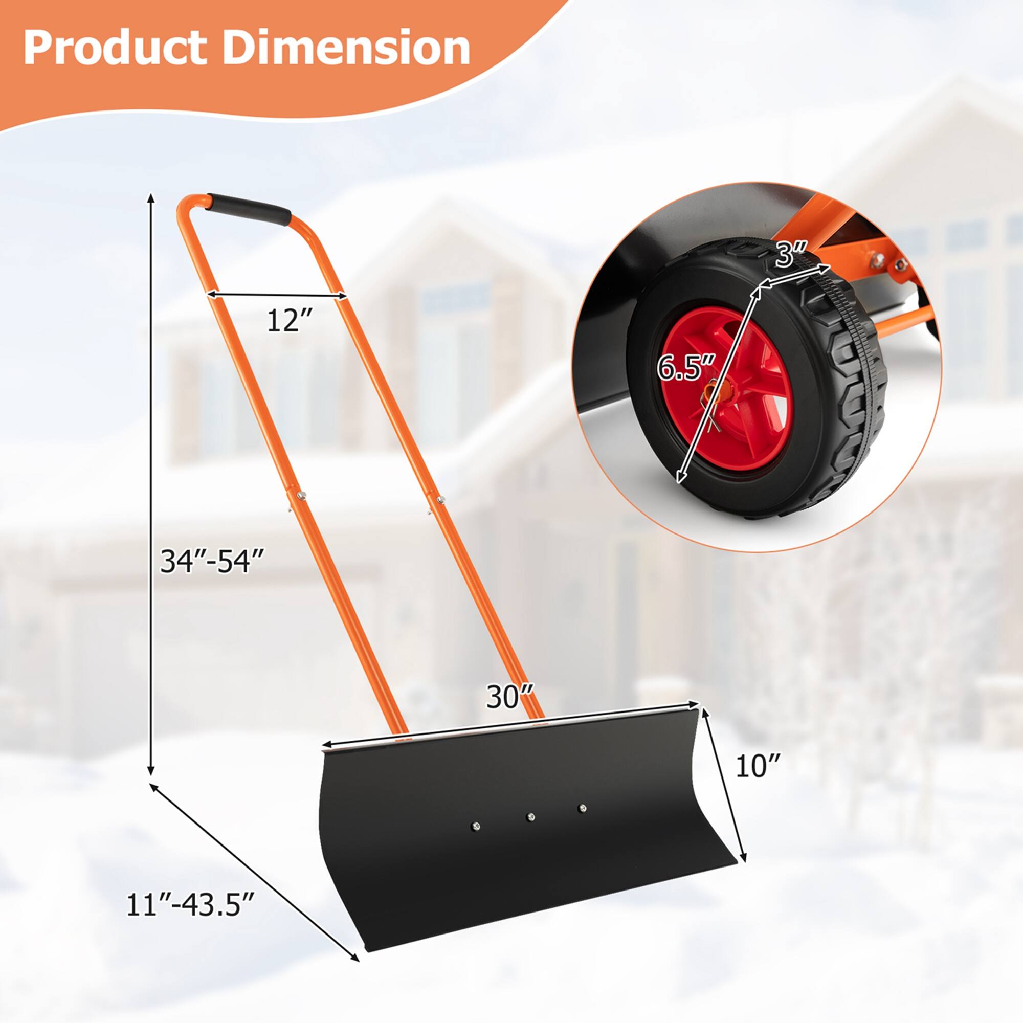 Product Dimension: 3" x 12" x 6.5" x 34"-54" x 30" x 10" x 11"-43.5".