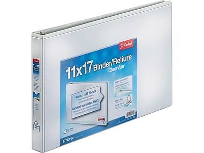 11x17 Binder/Reliure ClearVue  
Holds 11x17 Sheets  
Contains 100 Index Tabs 11x17