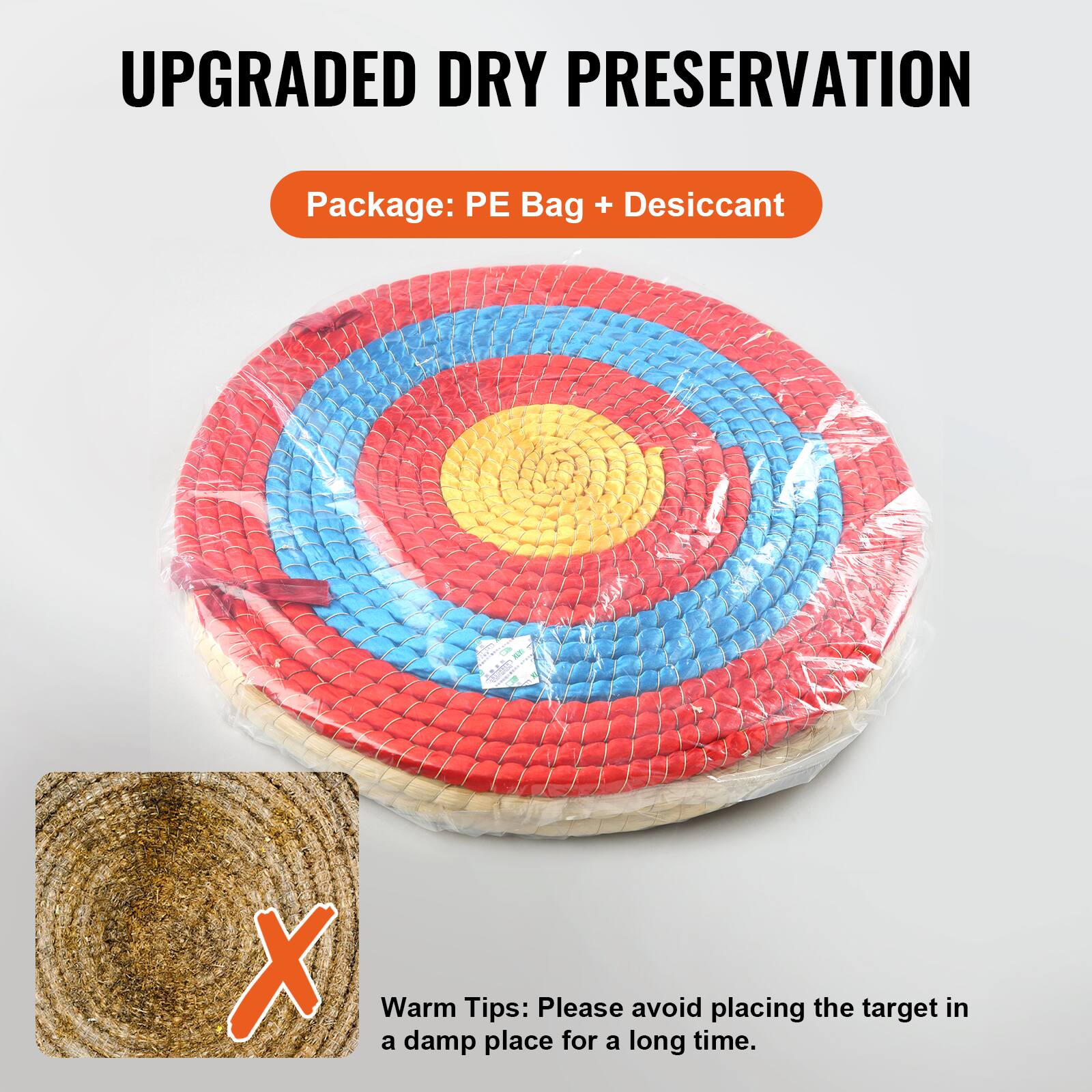 UPGRADED DRY PRESERVATION  
Package: PE Bag + Desiccant  

Warm Tips: Please avoid placing the target in a damp place for a long time.
