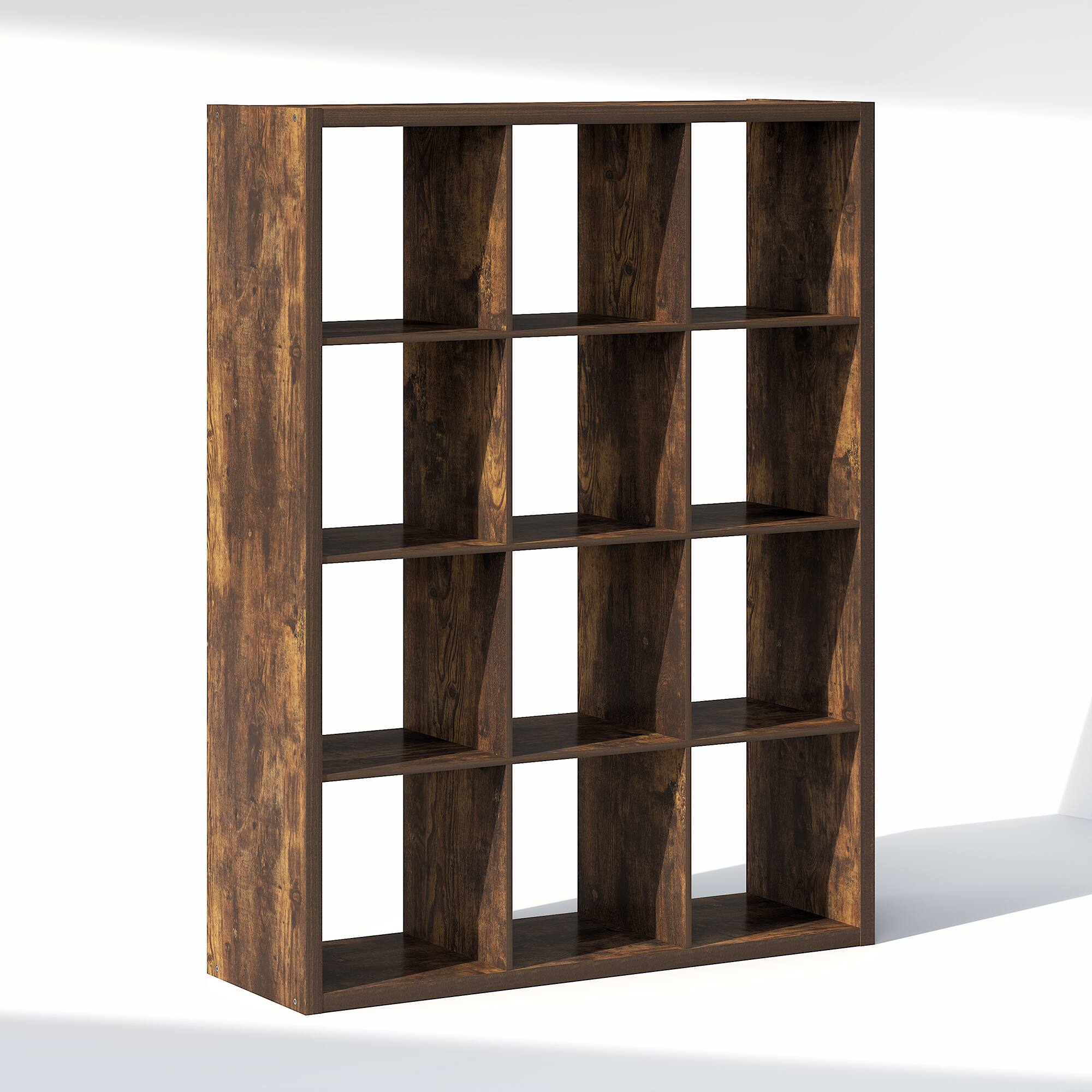 Alt View 4. Furinno - CUBIC Closet Organizers, 12-Cube Closet Organizer, Open Shelf, Extra Thick Frame, for Wardrobe, Bedroom, Living Room - Amber Pine.