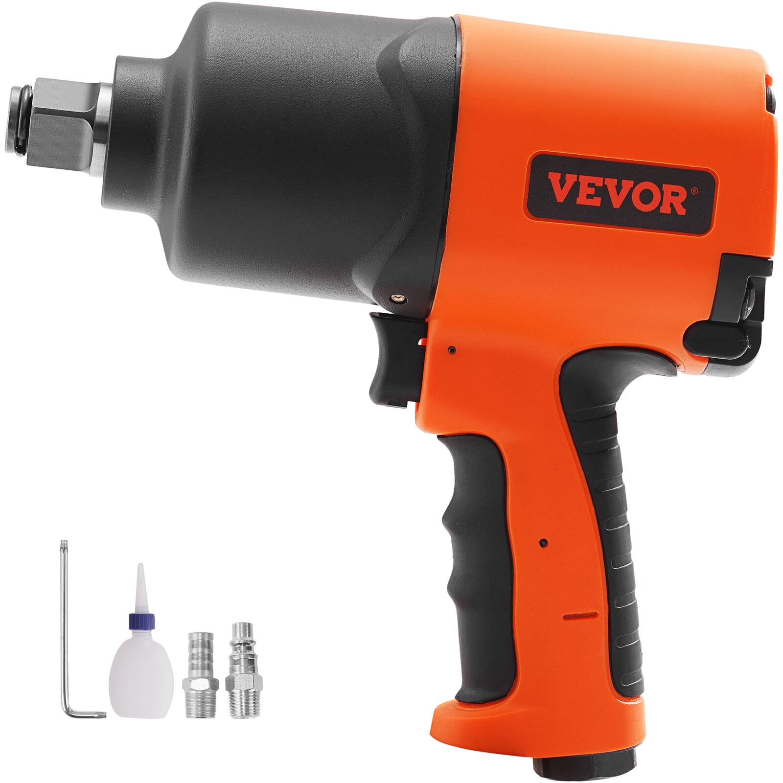 Alt View 5. VEVOR - Air Impact Wrench, 3/4-Inch Drive Air Impact Gun, Up to 1870ft-lbs Nut-busting Torque, Composite Pneumatic Impact Wrench - Black.