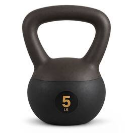 Fitvids - Soft Kettlebell Ergonomic Grip, Iron & Sand Filled, 5 Pounds - Black