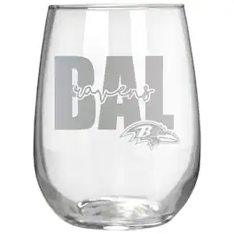 Great American Products - Baltimore Ravens Etched 17oz. City Stemless Wine Glass - Multicolor