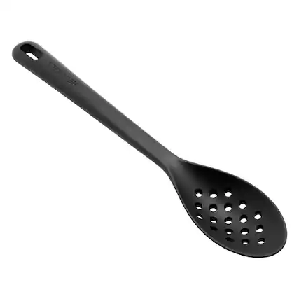 Front. Henckels - Henckels Silicone Onyx Cooking Utensil, Skimming Spoon - Black.
