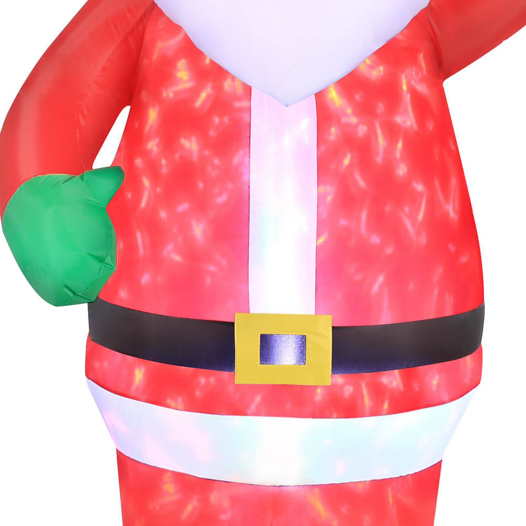 Alt View 10. Occasions - Occasions 7' Inflatable Swirling Lights Santa with Candy Cane Yard Decoration - Multicolor.