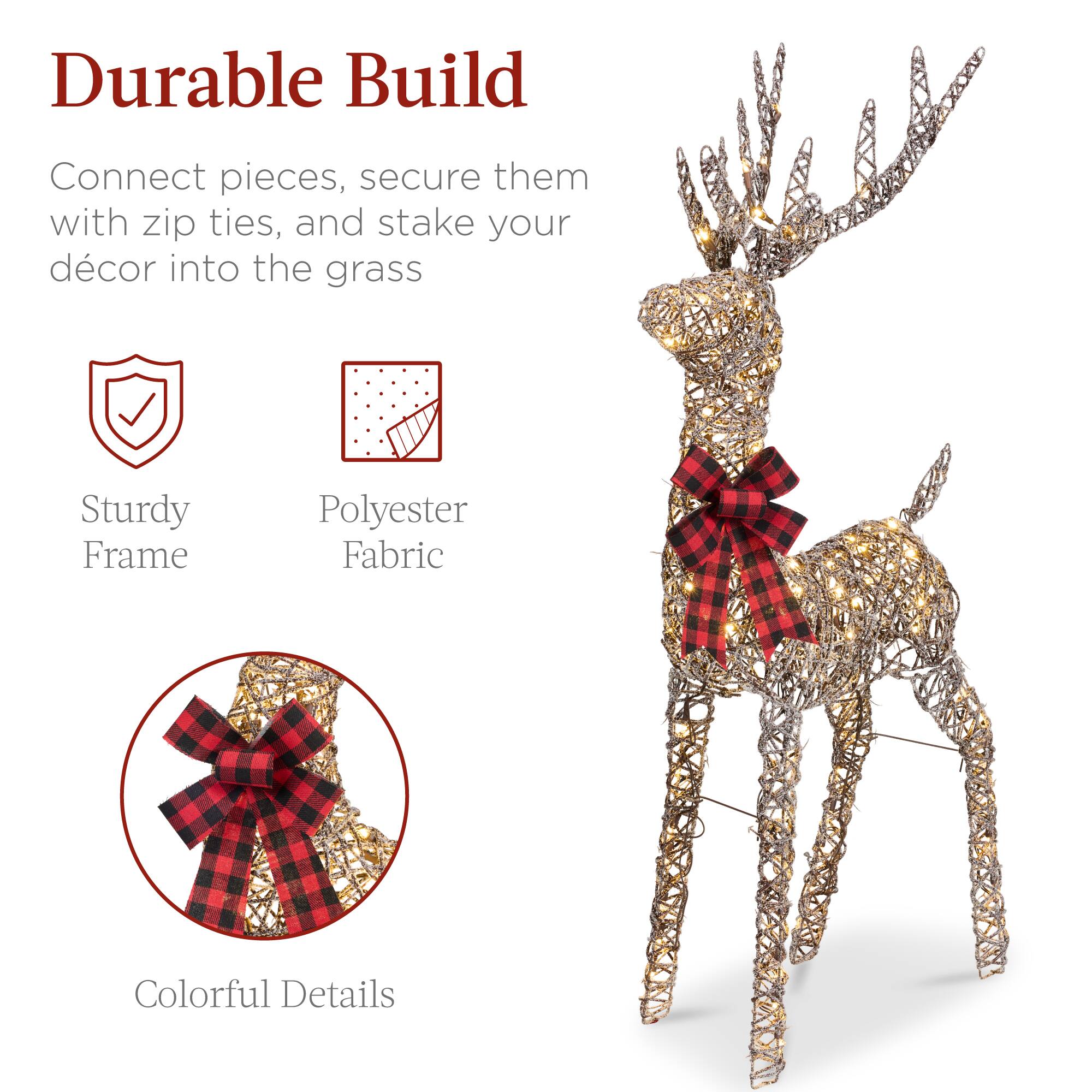 Durable Build

Connect pieces, secure them with zip ties, and stake your décor into the grass

- Sturdy Frame
- Polyester Fabric
- Colorful Details