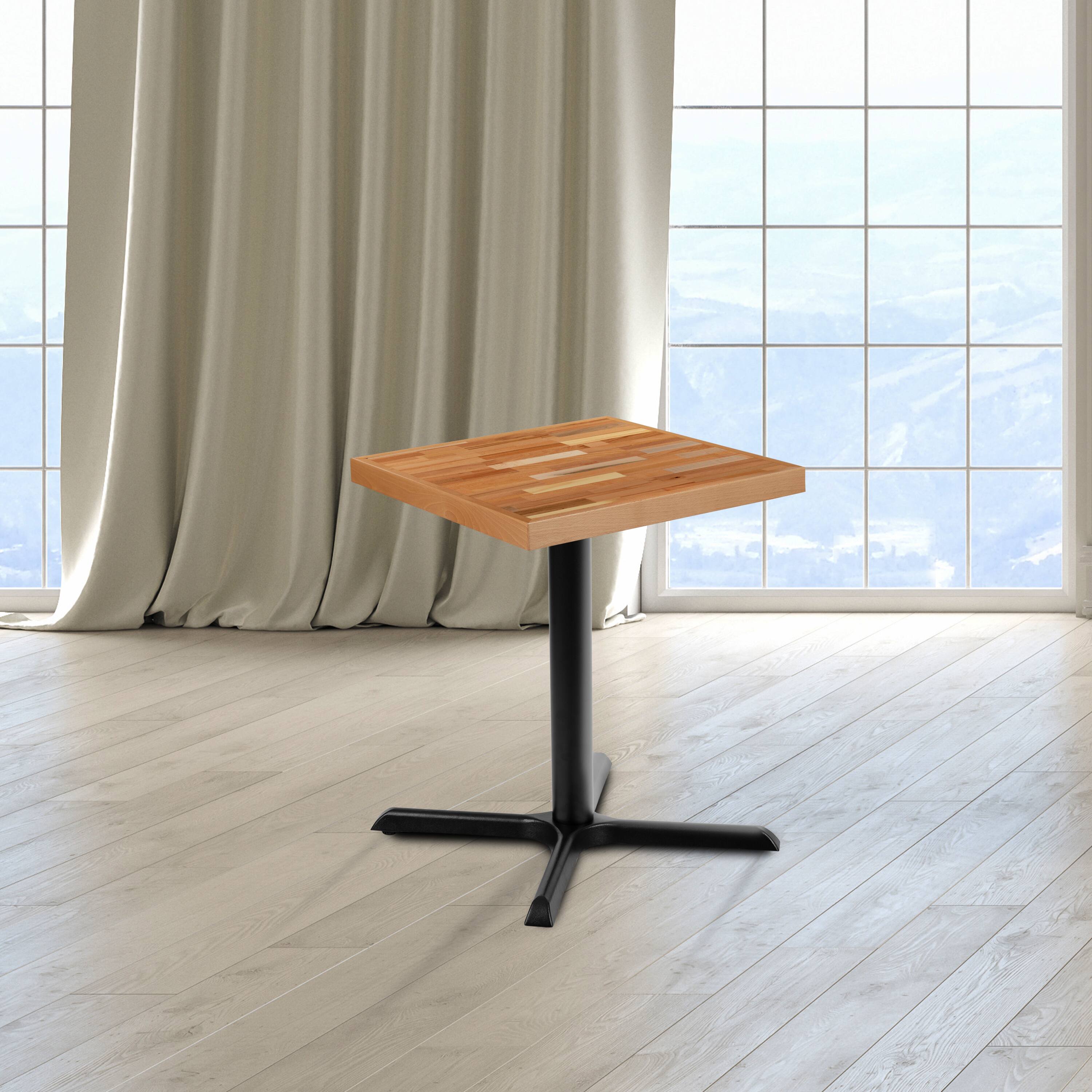 Alt View 1. Emma + Oliver - Square Butcher Block Style Table Top - Restaurant Table Top - Natural.