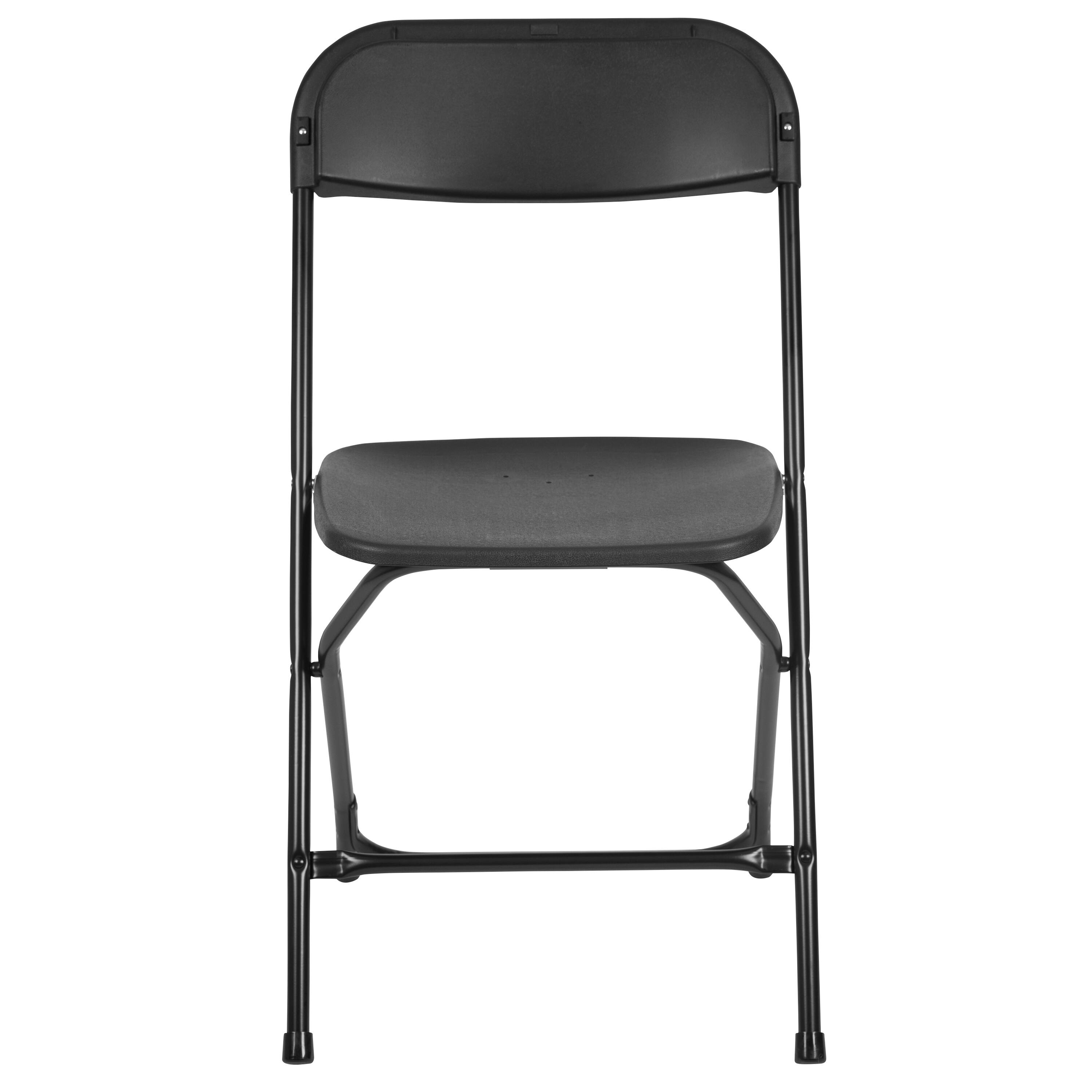Alt View 10. Emma + Oliver - Plastic Folding Chair - 4 Pack 650LB Weight Capacity - Black.