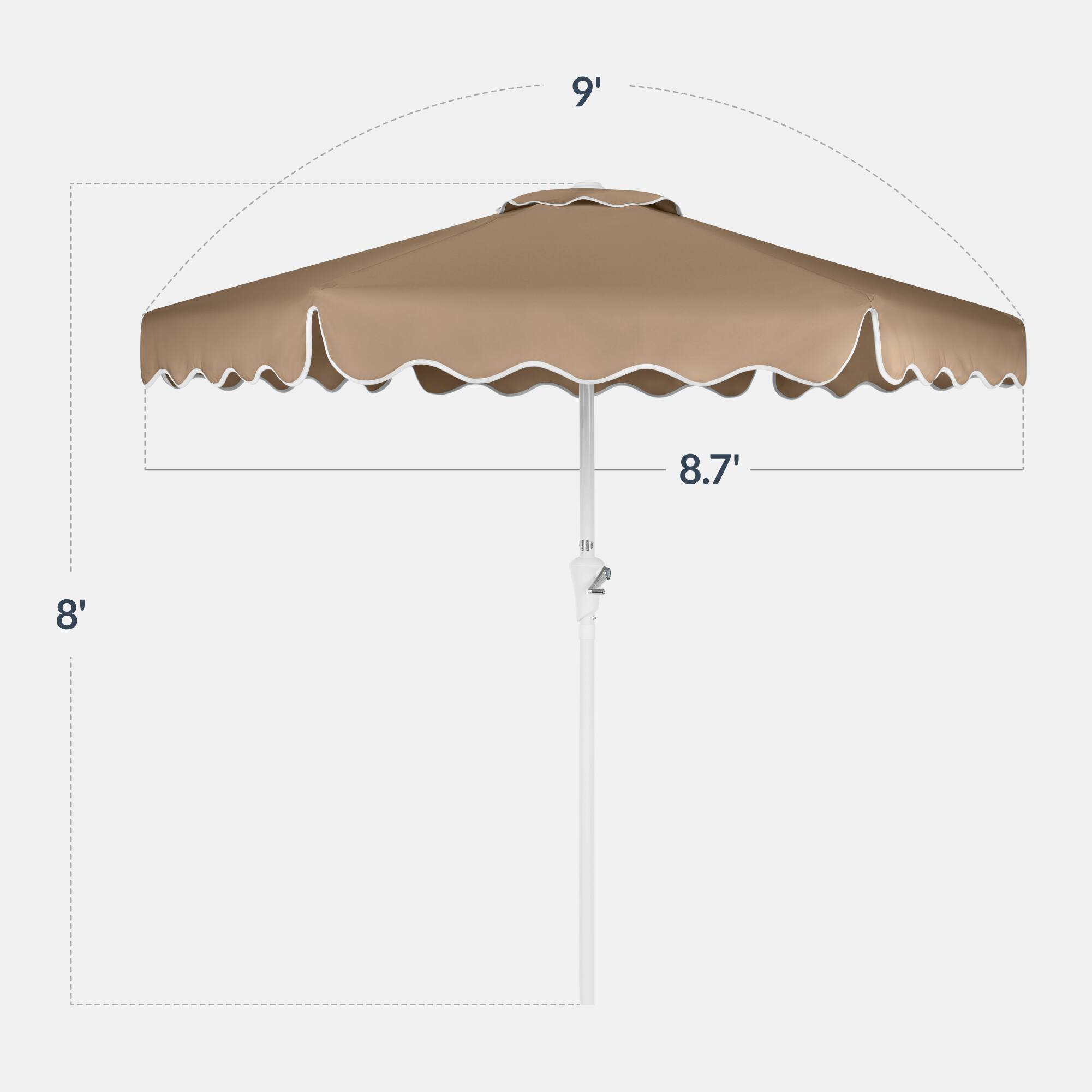 Alt View 1. Best Choice Products - Best Choice Products 9ft Patio Market Umbrella with Wavy Trim, Fade Resistant, Crank & Tilt, Wind Vent - Tan - Tan.