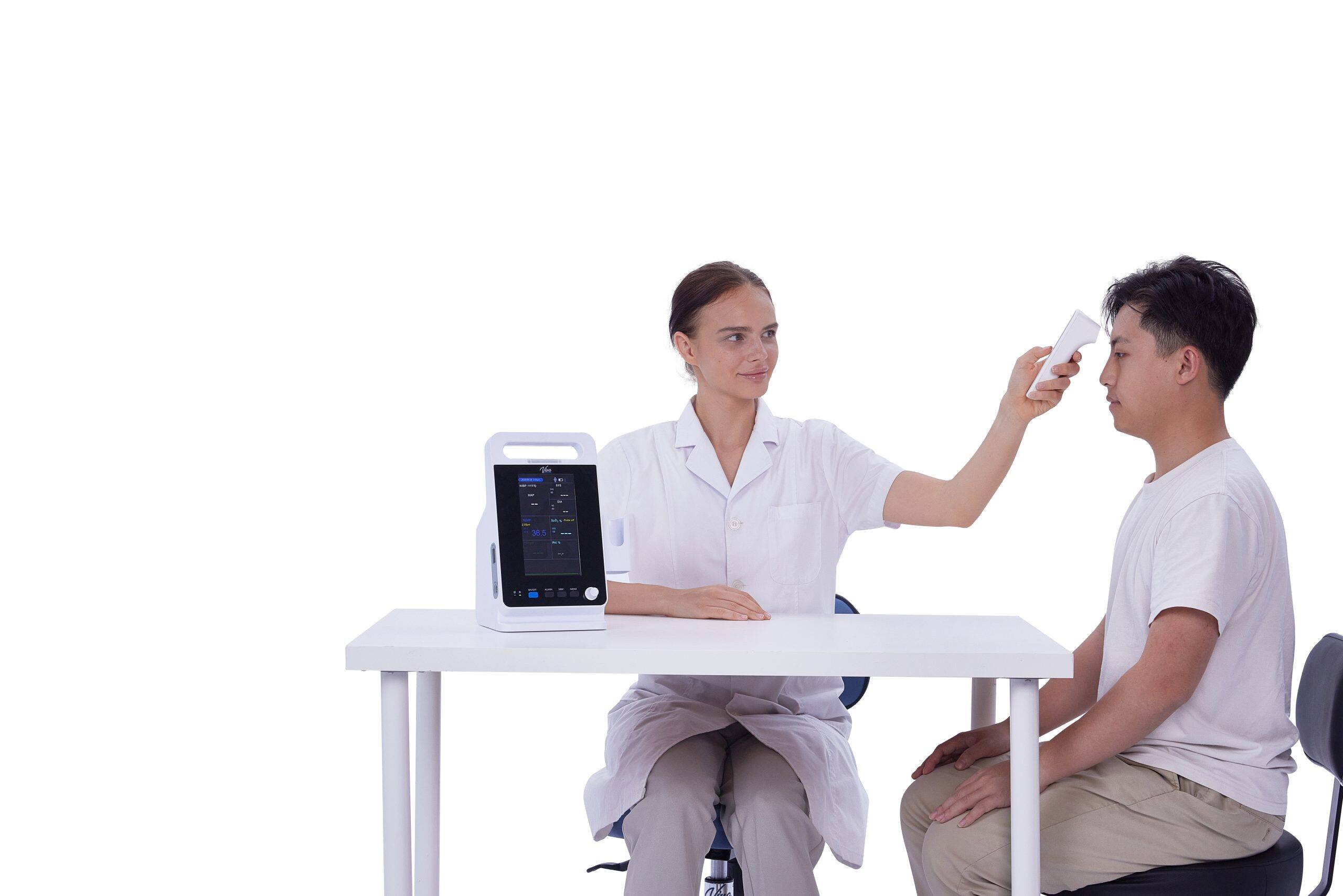 Angle. Viva Comfort - Diagnostics Omni Spot Vital Sign Patient Monitor with Adult Cuff and Pediatric Cuff - White.